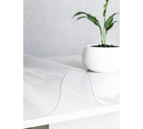 Силиконовая прозрачная скатерть Protect гибкое мягкое стекло, клеенка/пленка на стол 140х60x0,07 см 10171