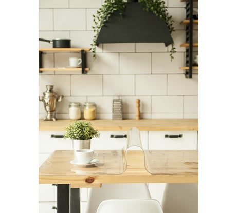 Силиконовая прозрачная скатерть Protect гибкое мягкое стекло, клеенка/пленка ПВХ на стол 140х80x0.05 см 10137