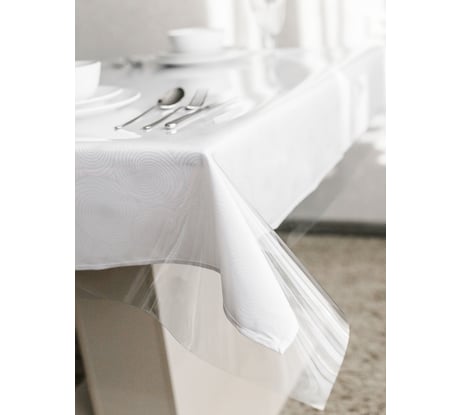 Силиконовая прозрачная скатерть Protect гибкое мягкое стекло, клеенка/пленка ПВХ на стол 120х180x0.02 см 10154