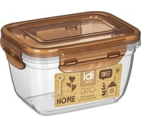 Контейнер для продуктов Idiland Lock прямоугольный 0,55л с защелками (коричневый транспарент) 231113140/00