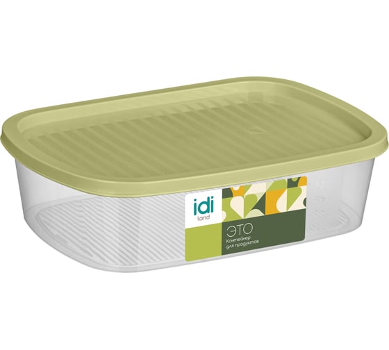 Контейнер для продуктов Idiland Tasty прямоугольный 1,6 л, (зеленый) 231110618/09 1