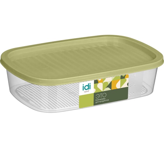 Контейнер для продуктов Idiland Tasty прямоугольный 1,0 л, (зеленый) 231110518/09 1