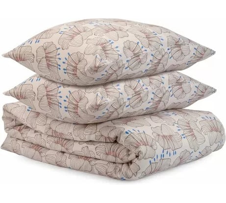 Комплект постельного белья Tkano из сатина, с принтом Цветы, из коллекции Prairie, 150x200 см TK21-DC0004