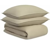Комплект постельного белья Tkano из стираного перкаля, бежево-серого цвета, из коллекции Essential, 150x200 см TK24-DC0023