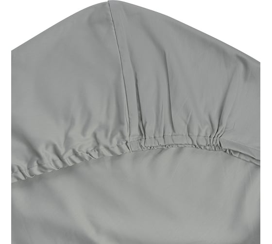 Простыня на резинке Tkano из сатина, светло-серого цвета, из коллекции Essential, 200x200x30 см TK20-FS0031