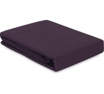 Простыня на резинке Tkano из стираного перкаля, сливового цвета, из коллекции Essential, 180x200x30 см TK24-FS0026