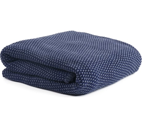 Плед Tkano из стираного хлопка, темно-синего цвета, из коллекции Essential, 130x180 см TK22-TH0007