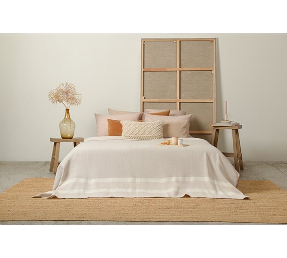 Покрывало базовое Tkano бежевого цвета, из коллекции Ethnic, 230x250 см TK21-BS0004