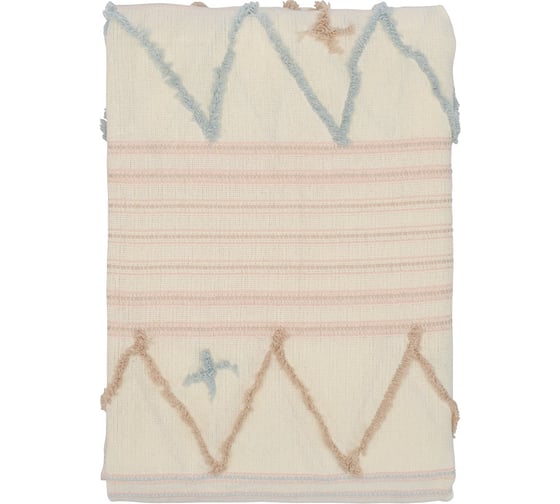 Покрывало Tkano из хлопка с бахромой, голубого цвета, из коллекции Ethnic, 180x250 см TK21-BS0002