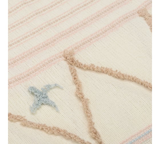 Покрывало Tkano из хлопка с бахромой, голубого цвета, из коллекции Ethnic, 180x250 см TK21-BS0002
