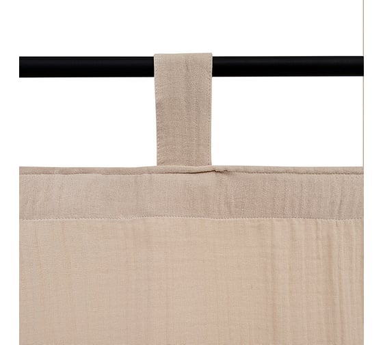 Штора Tkano из муслина, бежевого цвета, из коллекции Essential, 150x290 см TK24-CUR0004