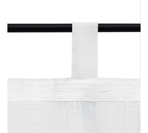 Штора Tkano из муслина, с декором синего цвета, из коллекции Essential, 150x290 см TK24-CUR0002