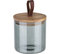 Банка для сыпучих продуктов Leonord ALBERO DI MARMO, 600 мл, из цветного стекла с крышкой из мраморного дерева 108283