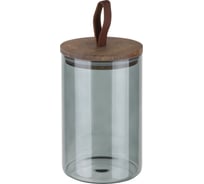 Банка для сыпучих продуктов Leonord ALBERO DI MARMO,1000 мл, из цветного стекла, с крышкой из мраморного дерева 108284