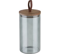 Банка для сыпучих продуктов Leonord ALBERO DI MARMO,1300 мл, из цветного стекла, с крышкой из мраморного дерева 108285