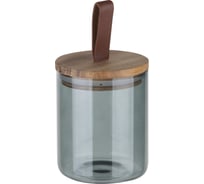 Банка для сыпучих продуктов Leonord ALBERO DI MARMO, 450 мл, из цветного стекла, с крышкой из мраморного дерева 108282