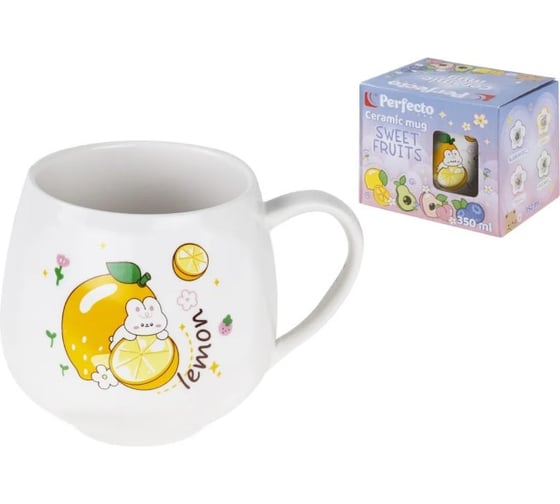Кружка керамическая PERFECTO LINEA Sweet fruits, лимон 350 мл 17-401111