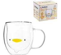 Кружка стеклянная PERFECTO LINEA серия Funny animals с двойными стенками, 280 мл 30-130001