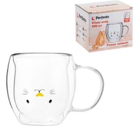 Кружка стеклянная PERFECTO LINEA серия Funny animals с двойными стенками, 280 мл 30-130002