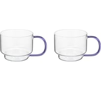 Набор кружек Liberty Jones Orb 400 мл, прозрачные/фиолетовые, 2 шт LJ0000368