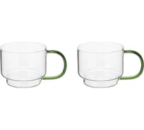Набор кружек Liberty Jones Orb 400 мл, прозрачные/зеленые, 2 шт LJ0000370