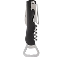 Штопор-открывашка Mllony Sommelier 2 в 1 с пластиковой ручкой, размер: 13,5x4 см, чёрный 109023