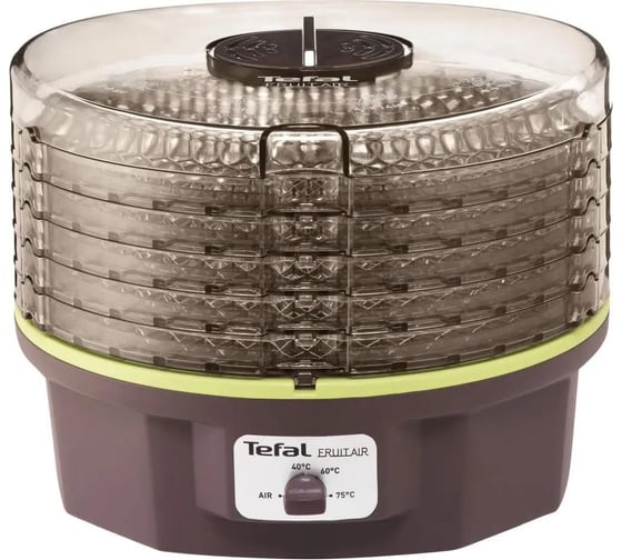 Сушка для фруктов и овощей TEFAL DF1008 5 поддонов, 525 Вт, черный 717125