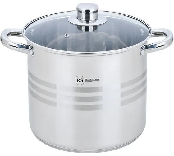 Набор кастрюль Rainstahl RS/CW 2301-06 6 предметов, со стеклянной крышкой, 7,2 л, 9 л, 11 л, 3-шаговое дно (х4) 2301-06RS/CW BK