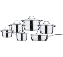 Посуда Rainstahl RS\CW 1214-12/12 предметов, 2,1 л, 2,1 л, 2,9 л,3,9 л, 6,5 л, 2,9 л, 5-ти шаговое дно(х2) 1214-12RS\CW