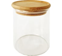 Стеклянная круглая банка appetite Studio 200 мл, бамбуковая крышка штаб BMG200