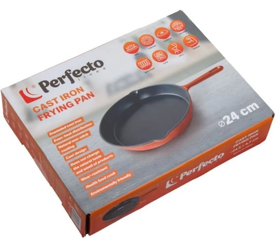 Сковорода чугунная PERFECTO LINEA 24,5x4,7 см с ручкой 57-265543