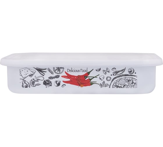 Лоток appetite Chilli эмаль, 1,5 л, прям пластиковая крышка 2508/4