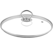 Крышка стеклянная appetite металлический ободок, металлическая кнопка 28 см ZHI28GM