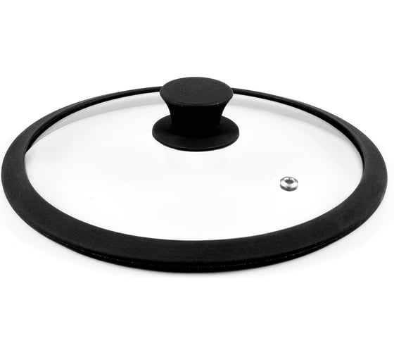 Крышка стеклянная appetite силиконовый ободок, силиконовая кнопка 22 см ZHI22SS 1
