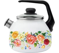 Чайник appetite эмалированная сталь 3 л со свистком Peonies 4с209я