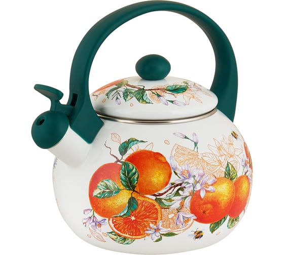 Чайник appetite эмалированная сталь 2 л со свистком Orange fruit FT7-OR
