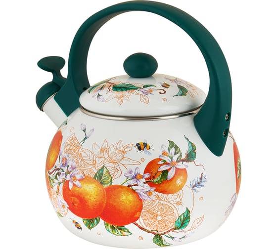 Чайник appetite эмалированная сталь 2 л со свистком Orange fruit FT7-OR