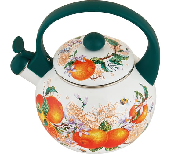 Чайник appetite эмалированная сталь 2 л со свистком Orange fruit FT7-OR