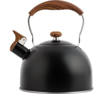Чайник appetite нержавеющая сталь 2.5 л со свистком ручка soft-touch черный LKD-0025BRH