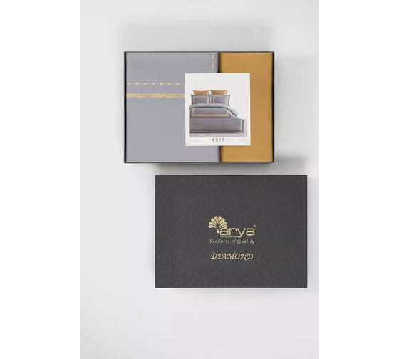 Комплект постельного белья Arya Home Arya Diamond сатин 2 спальный 200x220 cм Nuit 8680943210036