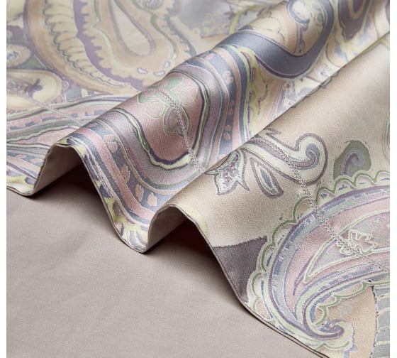 Комплект постельного белья Arya Home Arya Diamond Сатин 1.5 спальный 160x220 cм Paisley серый 8680943247018