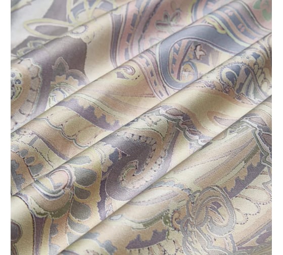 Комплект постельного белья Arya Home Arya Diamond Сатин 1.5 спальный 160x220 cм Paisley серый 8680943247018