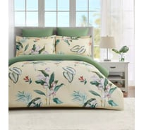 Комплект постельного белья Arya Home Arya Alamode Сатин 2 спальный 200x220 cм Henna зеленый, светло-желтый 8680943244086