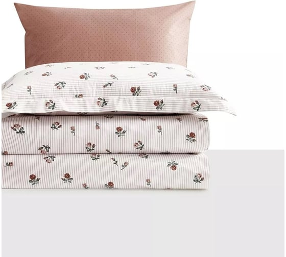 Комплект постельного белья Arya Home Arya Alamode Сатин 2 спальный 200x220 cм Scarlet сухая роза 8680943243966