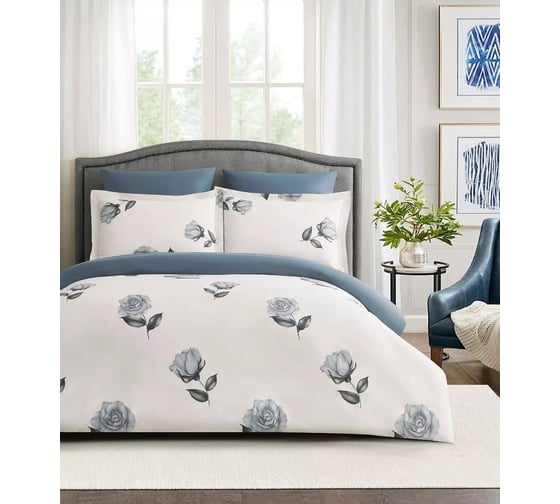 Комплект постельного белья Arya Home Arya Alamode Семейный 160x220 cм Dawn темно-синий 8680943244239