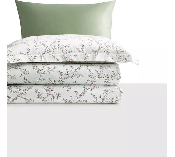 Комплект постельного белья Arya Home Arya Alamode Сатин 2 спальный 200x220 cм Fairy зеленый 8680943243959