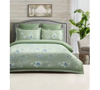 Комплект постельного белья Arya Home Arya Majestik Бамбук 2 спальный 200x220 cм Malvina зеленый, синий 8680943247520
