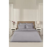 Комплект постельного белья Arya Home Arya Vip из страйп сатина 1.5 спальный 160x220 cм светло-серый 8680943244413
