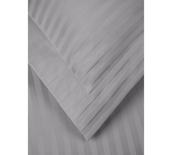 Комплект постельного белья Arya Home Arya Vip из страйп сатина 1.5 спальный 160x220 cм светло-серый 8680943244413