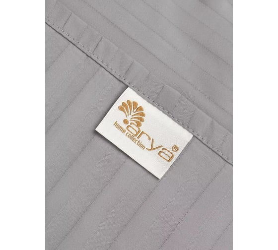 Комплект постельного белья Arya Home Arya Vip из страйп сатина 1.5 спальный 160x220 cм светло-серый 8680943244413